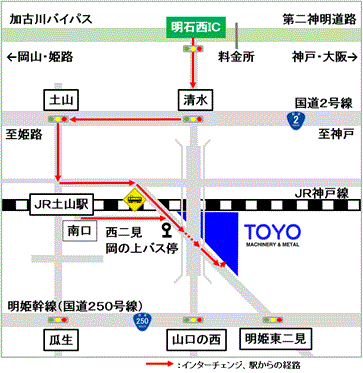 本社・工場までの案内図